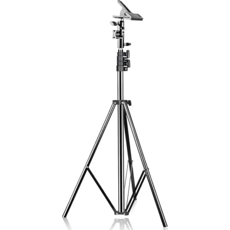 EMART Fotografie-Reflektor-Klemmhalterung mit 5/8-Zoll-Befestigung und 2,5-m-Ständer-Kit, für Fotostudio, strapazierfähige Metall-Klemmhalterung, Lichtstativ-Halterung mit Regenschirm-Reflektorhalterung