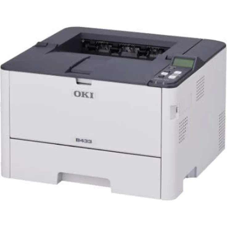 OKI B433dn Ethernet-Laserdrucker, S/W-LED-Technologie, automatischer Duplexdruck, 40 Seiten/Min, grau