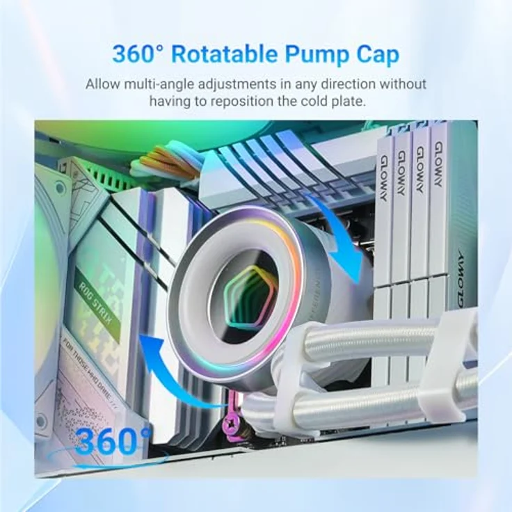 ID-Cooling FX240 Infinity White, CPU Wasserkühler mit aRGB-Beleuchtung, 300W TDP, vorgefülltes Flüssigkeitssystem, leise Pumpe, kompatibel mit Intel und AMD – Bild 6