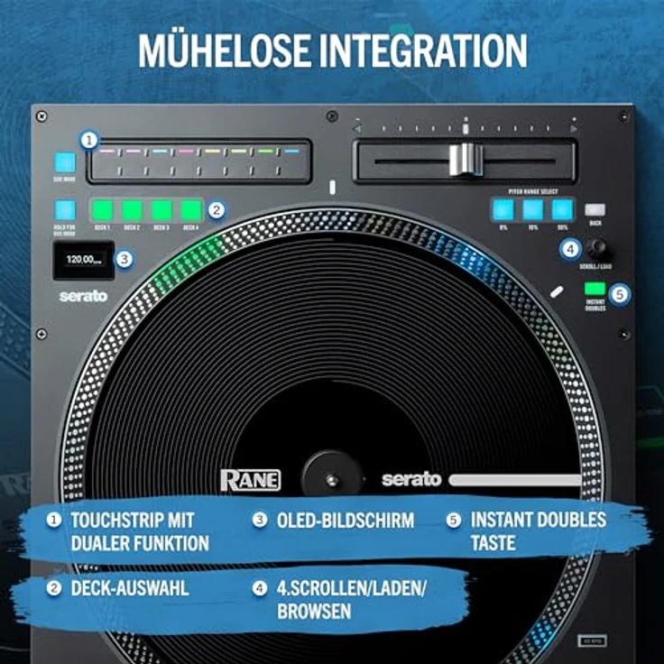 RANE DJ TWELVEMKII 12-Zoll-Motortisch-Controller mit echtem Vinyl-Touch – Bild 5