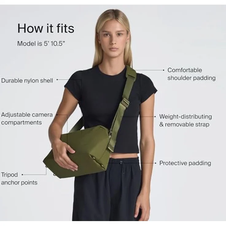 Urth Dolomite Camera Sling 8L, Kamera Schultertasche für Fotografie, 8 l, Grün – Bild 4