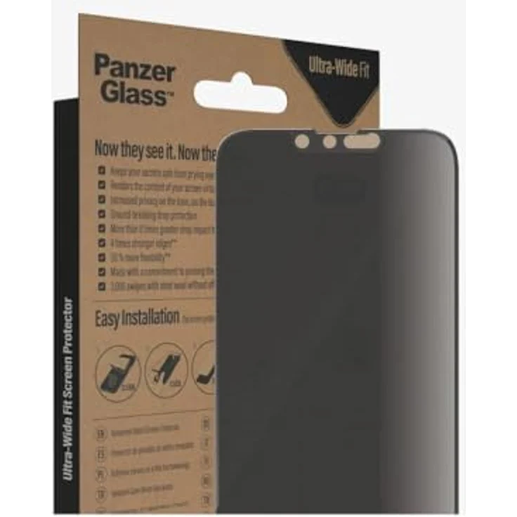 PanzerGlass Privacy Screen Protector Apple iPhone 14 | Ultra-Wide Fit – Bild 3