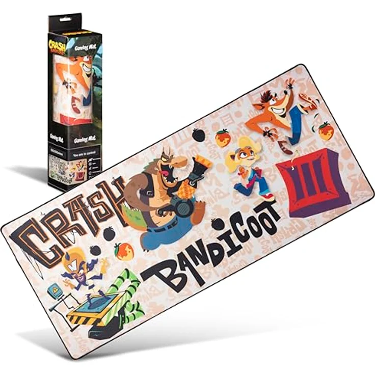 Dpi Merchandising Crash Bandicoot Mousemat "Illustration" (XXL), 80 x 35 cm, gummierte Rückseite für rutschfesten Halt, hochwertige Farbtreue – Bild 1
