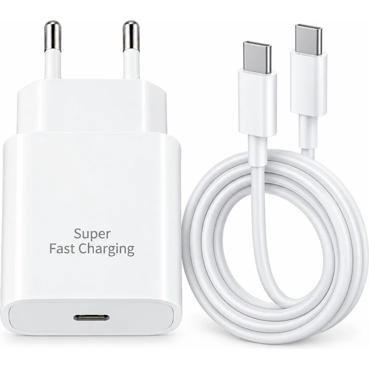 Ventarent 25W USB-C Ladeset für Google Pixel, Schnellladung, 1 m, Weiß