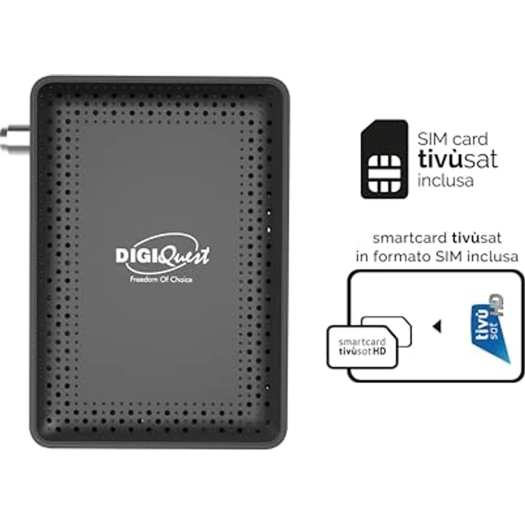 Digiquest Microsat Mini HD Tivùsat Receiver, Full HD HDR mit aktivierter Smartcard, schwarz – Bild 2