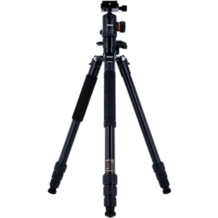 Rollei C5I MAKRO PRO I Carbon Stativ I Schwarz I 3D-Kugelkopf I Einbeinstativ I Smartphone-Halterung I Schnellwechselplatte I 90° drehbare Mittelsäule