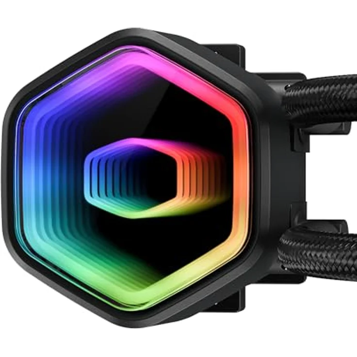 Cooler Master MasterLiquid 240 Core II Wasserkühlung – 240mm AIO (max. 260 W TDP), GR9-Doppelkammerpumpe, verbesserte ARGB-Gen-2-Lüfter, kompatibel mit AMD und Intel – Schwarz – Bild 5