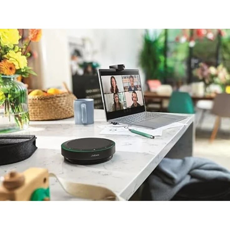 Jabra Speak2 75. Mobile Freisprecheinrichtung. Vollduplex Audio. Bis zu 32 Stunden Akkulaufzeit. Spritzwassergeschützt. 4 Mikrofone. USB-A- und -C-Ans – Bild 5