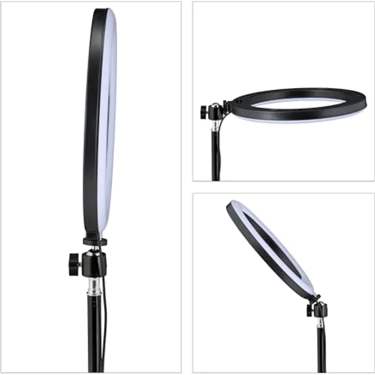 relaxdays Ringlicht LED Ringlicht mit Stativ, dimmbar, 132 LEDs, 3 Lichtmodi, Weiß/Schwarz – Bild 7