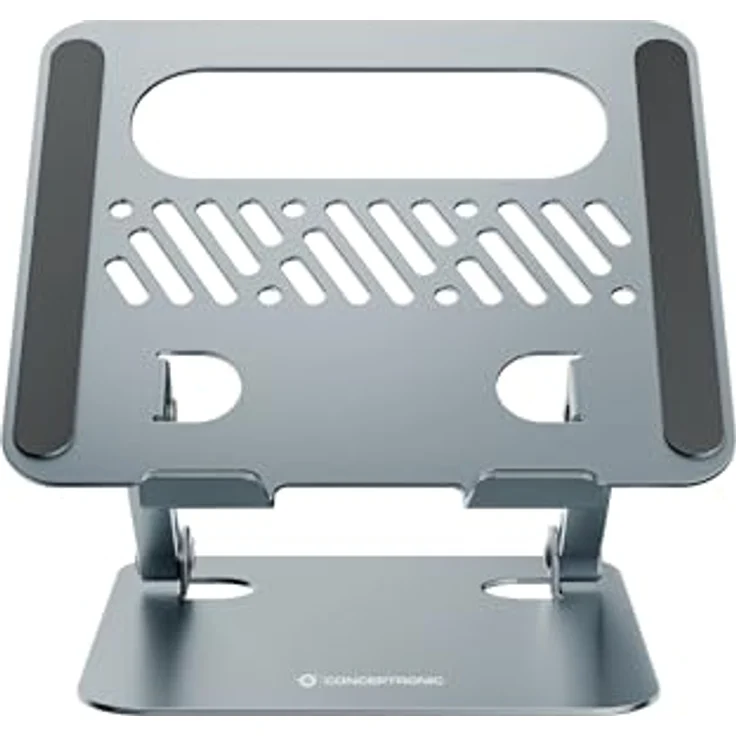 Conceptronic THANA10G Faltbarer Laptopständer, höhenverstellbar, grau, mit rutschfesten Pads aus Aluminium – Bild 2