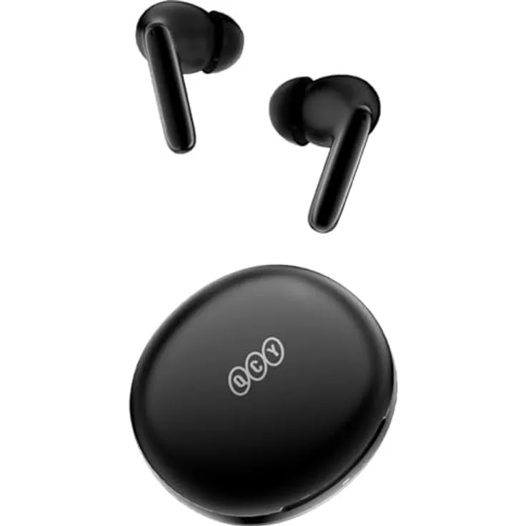 QCY T13 ANC2 In-Ear-Kopfhörer, Bluetooth 5.3 mit aktiver Geräuschunterdrückung, 30 Stunden Spielzeit, antibakterielle Ohrstöpsel, Schwarz