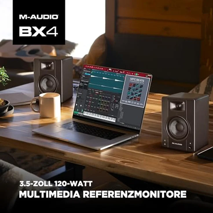 M-Audio BX4 P, 4,5" Studio Monitor Lautsprecher, 120-Watt Schwarz, Paar für Musikproduktion und Podcasting – Bild 7