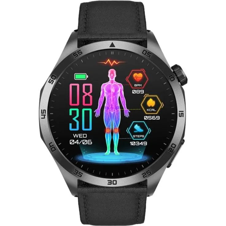 Knauermann Pro 3 Fan Edition (2025) Smartwatch, Wechselband aus weichem Silikon, Gesundheitsfunktionen, inklusive Ladekabel