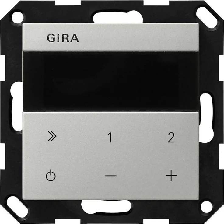 Gira 2320600 UP-Radio IP System 55, Internetradio mit WLAN, Bluetooth und kapazitiven Tasten, Unterputz, Silber
