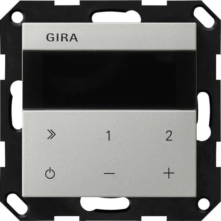 Gira 2320600 UP-Radio IP System 55, Internetradio mit WLAN, Bluetooth und kapazitiven Tasten, Unterputz, Silber