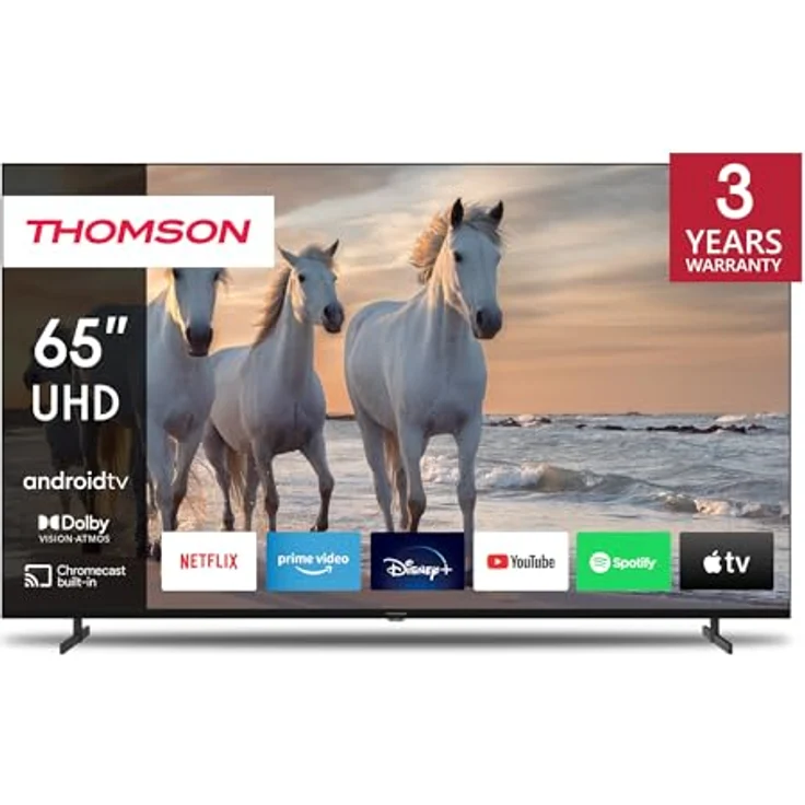 Thomson 65 Zoll (164 cm) UHD Fernseher Smart Android TV (WLAN, HDR, Triple Tuner DVB-C/S2/T2, Sprachsteuerung, Netflix, YouTube, Prime Video, Disney+) – 65UA5S13-2023 – Bild 1