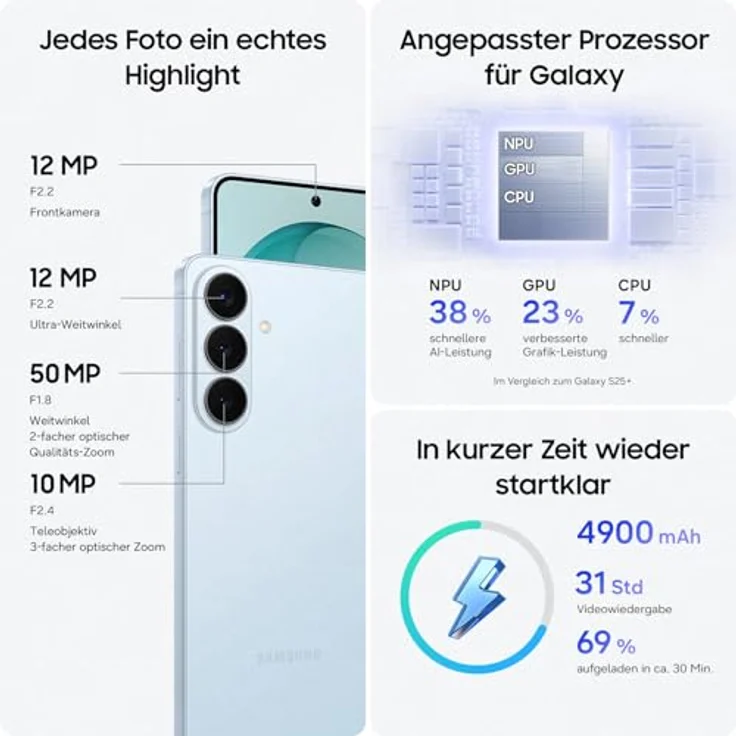 Samsung Galaxy S26+ AI Smartphone, Android-Handy ohne Vertrag, 512 GB Speicher, Cobalt Violet – Bild 5
