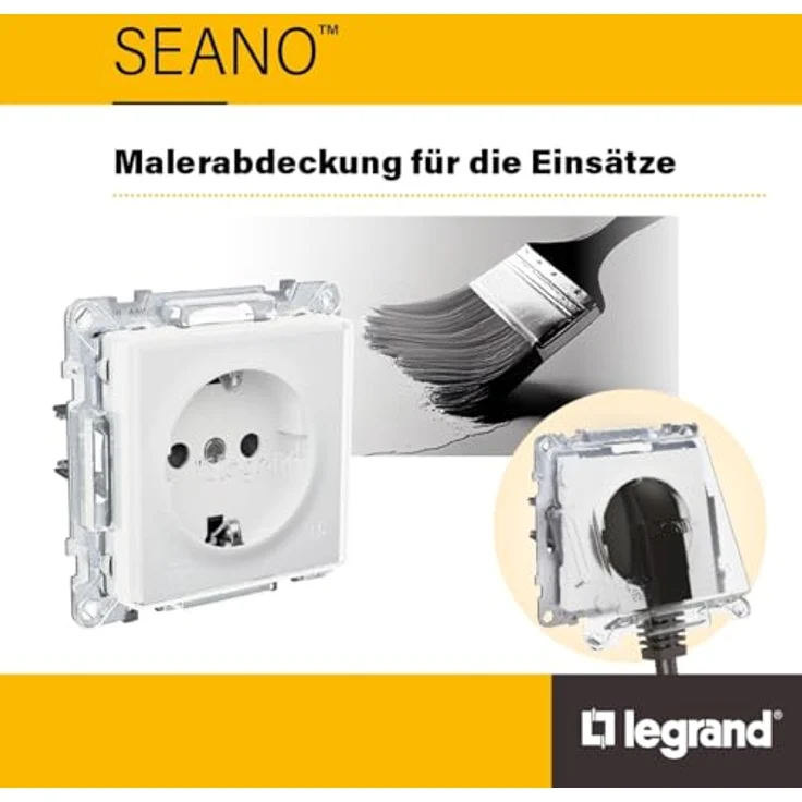 Legrand SEANO Schutzkontakt-Steckdose IP44 mit erhöhtem Berührungsschutz, Klappdeckel, 16 A, 250 V, Ultraweiß, 765124 – Bild 2