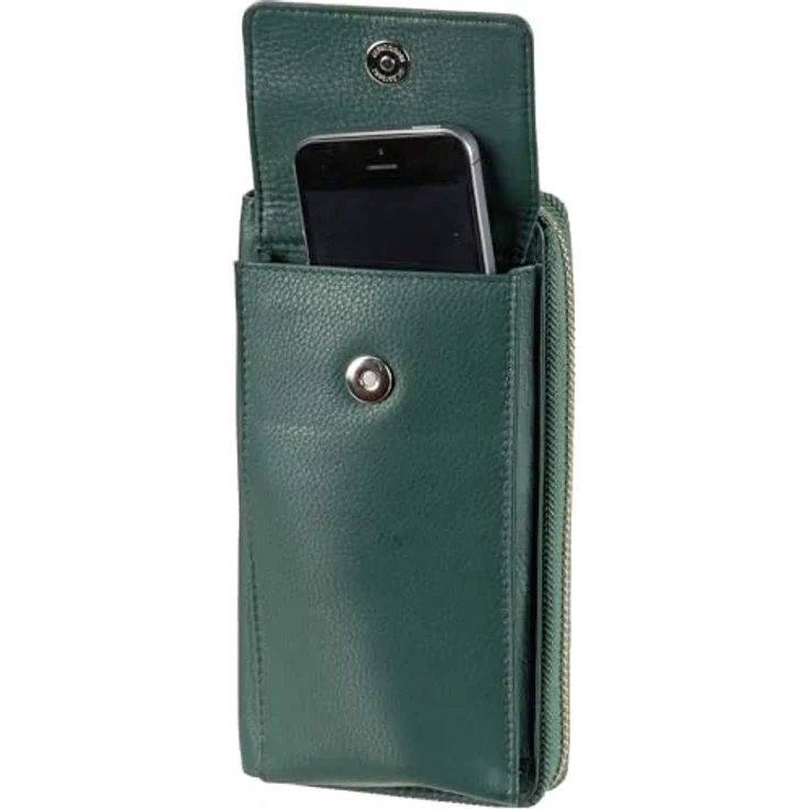 Greenburry Nappa Handytasche, RFID Leder, 8 cm x 4 cm x 16 cm, tannengrün – Bild 4
