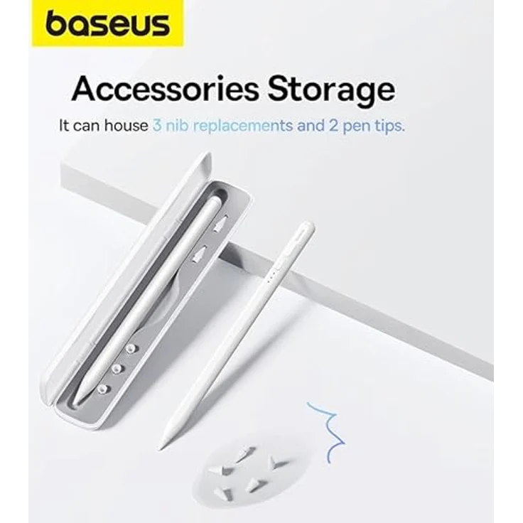 Baseus Smooth Writing 2, Stylus-Hülle für Tablet in Weiß, mit magnetischem Design und Platz für Zubehör – Bild 5
