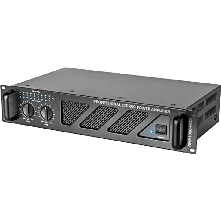 AMP1000-MKII - IBIZA - Professioneller 2x800W PA-Verstärker mit RCA/Klinkeneingängen und Speakon-/Klemmenausgängen - 19" Rack - Schwarz – Bild 2