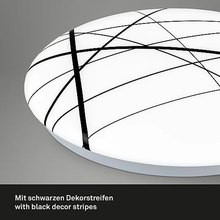Briloner LED Deckenleuchte mit Linienmuster, 28 cm, neutralweißes Licht, 12W, 1300 Lumen, Kunststoffleuchte, Deckenlampe Esszimmerlampe - Briloner Leuchten – Bild 3
