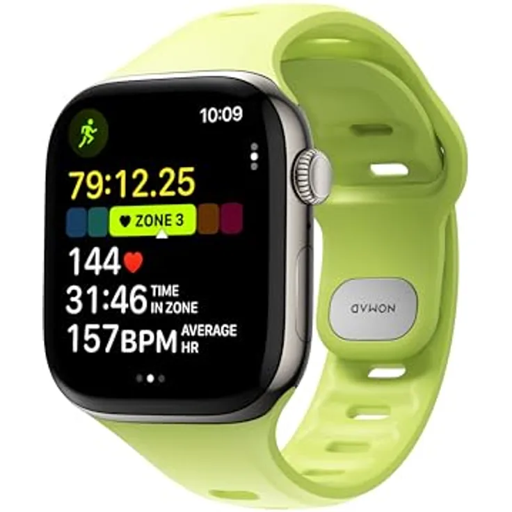 NOMAD Tempo Band für Apple Watch 42mm, wasserfestes und schlankes Sportarmband, Lime