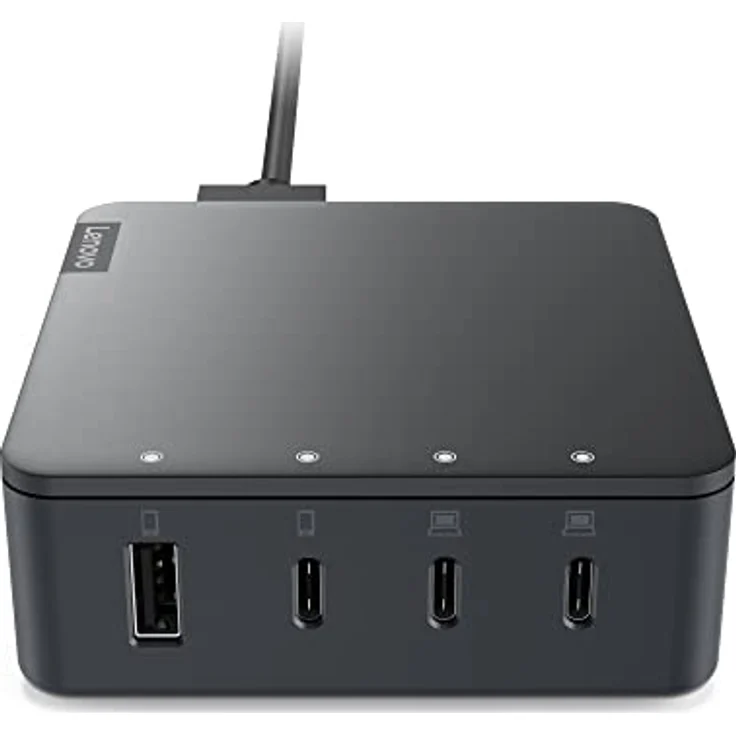 Lenovo Go 130 W Multi-Port Charger - 4 Ausgabeanschlussstellen (USB, 3 x USB-C) - Storm Gray - Europa – Bild 2