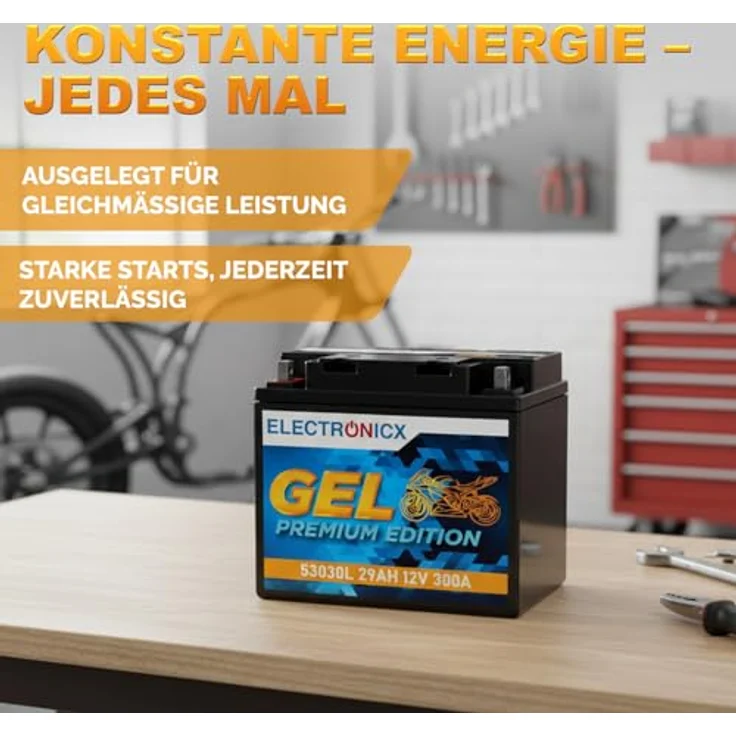 Electronicx Extreme Edition GEL Batterie 29Ah 12V, wartungsfrei, auslaufsicher, vibrationsfest für Motorrad, Roller und Quad – Bild 4