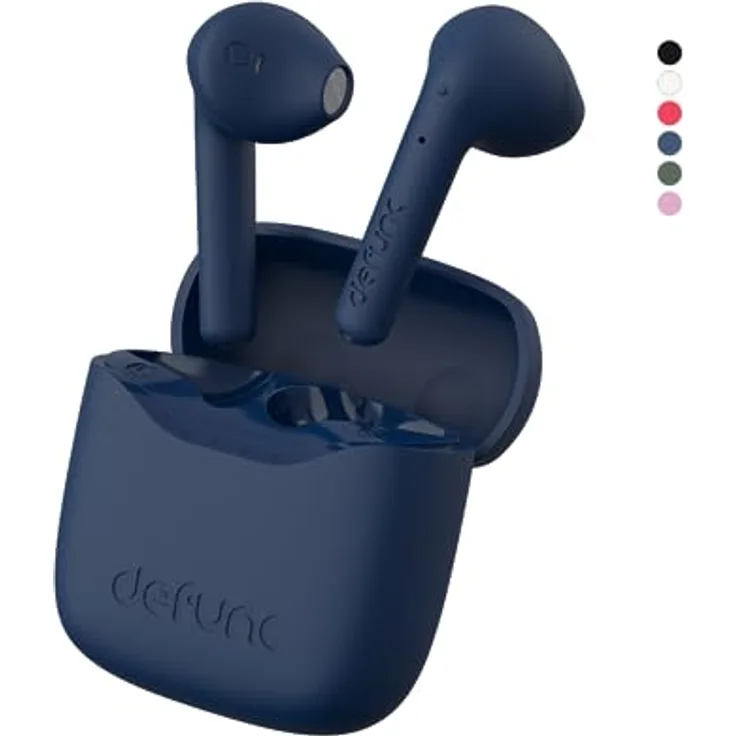 Defunc True Lite Earbuds, In-Ear Kopfhörer, Wireless, Blau, 20 h Akkulaufzeit, IPX4 Wasserresistenz