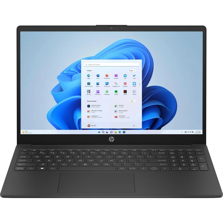 HP 15-fd0216ng, 15.6" Notebook mit Intel N100, 4 GB RAM, 128 GB SSD, schwarz
