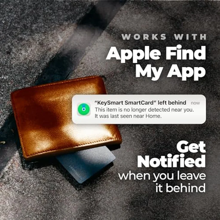 KeySmart SmartCard Thin Wallet Tracker Card, wiederaufladbar & wiederverwendbar, funktioniert mit der Find My App, Gegenstandsfinder für Gepäckanhänger, Geldbörse, Telefon – Bild 4