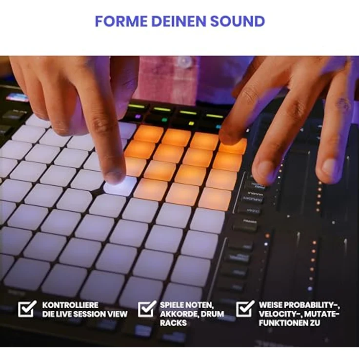 Akai Professional APC64 Ableton MIDI Controller mit 8 Touch Strips, Step Sequencer, 64 anschlagsdynamische RGB-Pads, CV Gates, MIDI In/Out, USB-C – Bild 4