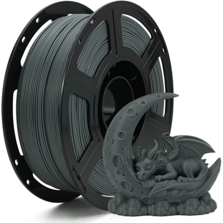 FLASHFORGE High Speed PLA+ 3D-Druckerfilament Grau, Verbesserter Schmelzfluss, Mattes Finish, Sattes und Kräftiges Farbspektrum – Bild 1