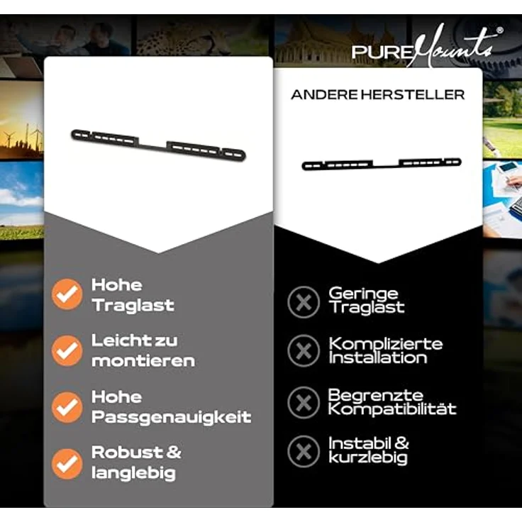 PureMounts Lautsprecher Wandhalterung für Sonos Arc, schwarz – Bild 6