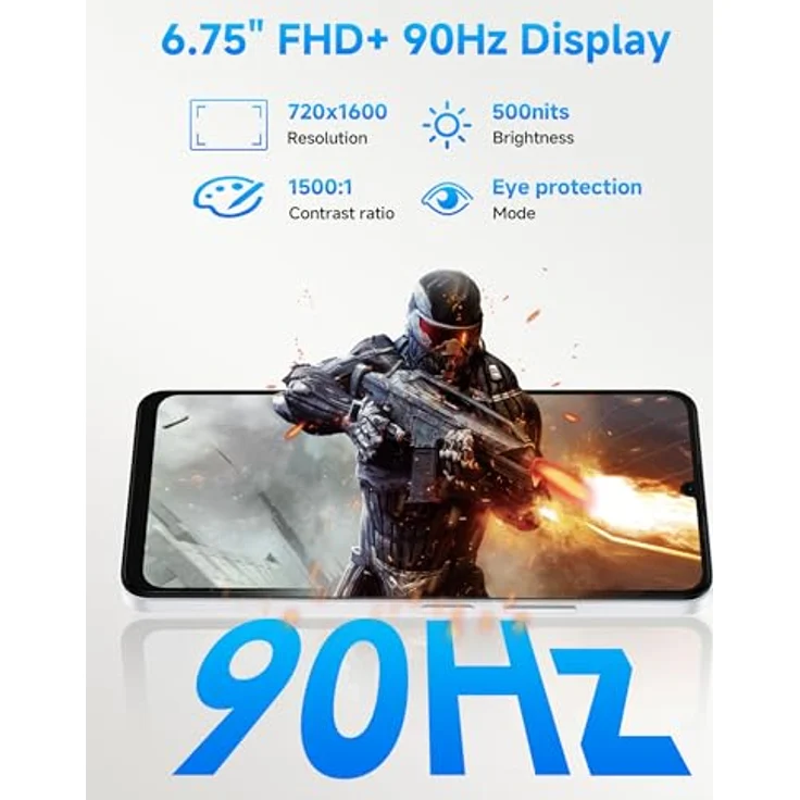 Ulefone Note 20 Pro Smartphone 8GB+256GB/1TB Erweiterbar, 50MP Kamera, Octa Core, 6000mAh, 6.75" HD+ Display 90Hz 4G Dual SIM, Schwarz – Bild 4