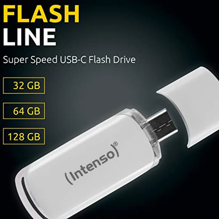 Intenso Flash Line 64 GB - Type C USB-Stick - Super Speed USB 3.1, weiß – Bild 2