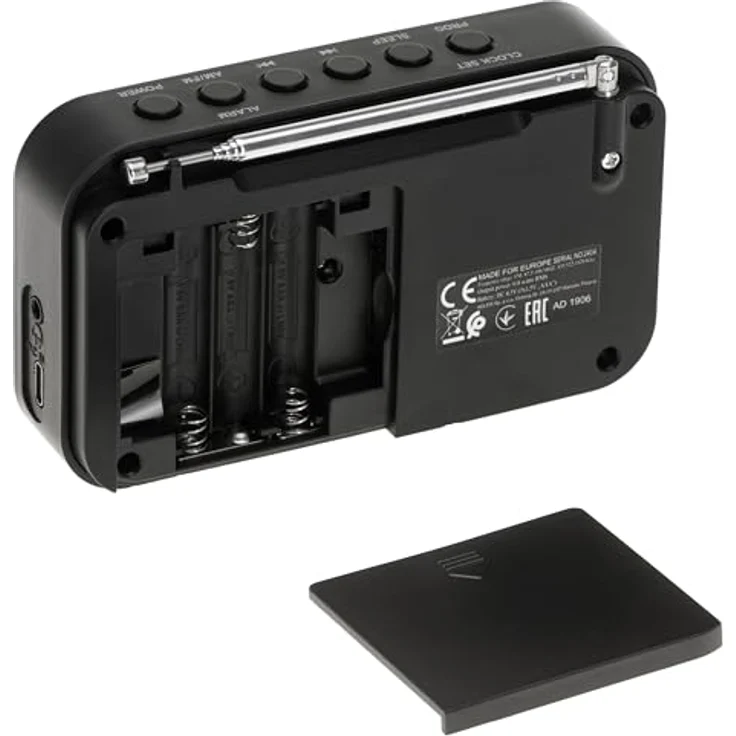 Adler AD 1906 PLL AM/FM Digitalradio, modernes Kofferradio mit USB-C, 20 Speicherplätzen, Alarmfunktion, weiß schwarz – Bild 5