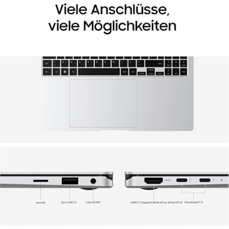 Samsung Galaxy Book4 Pro 360, 16" 2-in-1 Notebook mit Intel Core Ultra 7, 16 GB RAM, 512 GB SSD, Silber – Bild 3