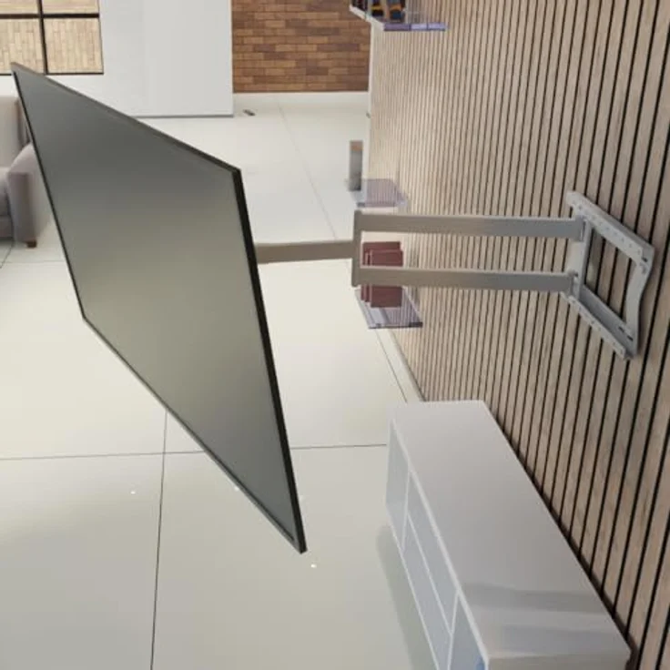 XTRARM TiTon 120 cm, TV Wandhalterung, drehen, rotieren, 40kg, VESA max.400x400mm weiß – Bild 2