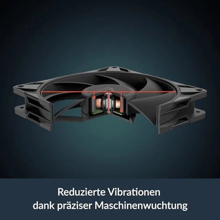 ARCTIC P14 Pro PST, 140 mm PWM Gehäuselüfter mit Y-Kabelsplitter, 400–2500 rpm, hydrodynamisches Gleitlager, schwarz – Bild 4