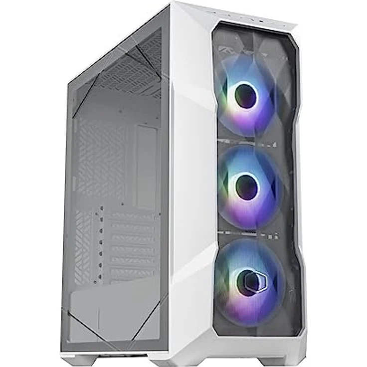Cooler Master MasterBox TD500 Mesh V2 – E-ATX Gehäuse mit tesselliertem Mesh, Mid-Tower mit 3 x 120 mm ARGB-Lüfter, abnehmbare Abdeckung, Seitenwand aus gehärtetem Glas, USB Typ-C 10 Gbit/s – Weiß – Bild 1