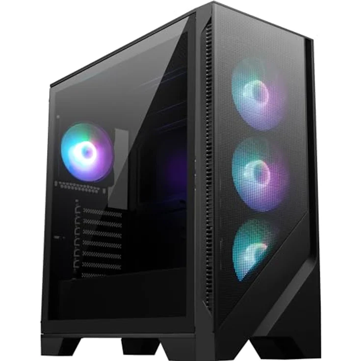 MSI MAG FORGE 321R AIRFLOW, Midi-Tower PC-Gehäuse mit gehärtetem Glasfenster, optimiert für Airflow, schwarz – Bild 1