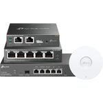 TP-Link Omada ER7206 Starterpaket, Router mit WLAN 6, inkl. TL-SG105PE Switch und EAP650 Access Point für kleine Unternehmen