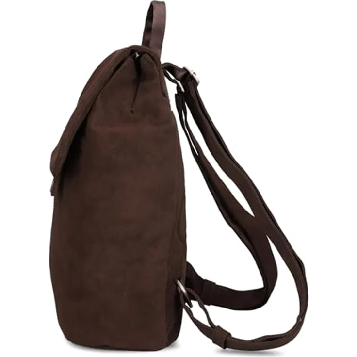 Zwei Damen City-Rucksack Mademoiselle.M MR13, 7 Liter Tagesrucksack mit gepolstertem Laptopfach, Magnet-Verschlussklappe, wasserfestem Kunstleder und Rückenpolsterung (nubuk-espresso) – Bild 5