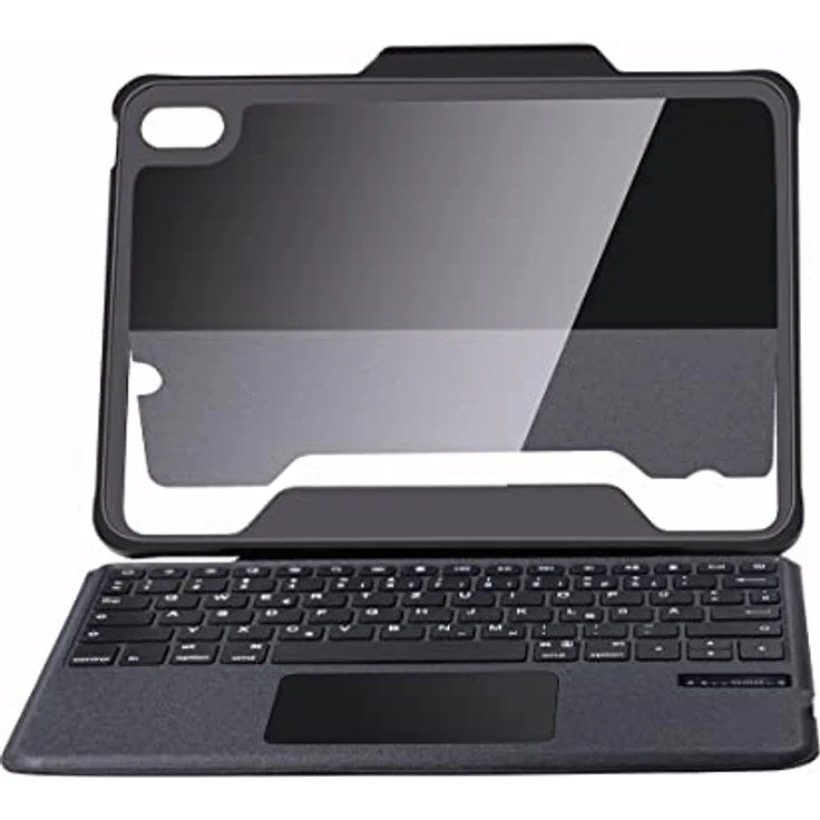 DEQSTER Rugged Touch Keyboard Folio für iPad 10.9" (10. Generation) - Tastatur Hülle - Bluetooth - Touchpad - QWERTZ – Bild 2