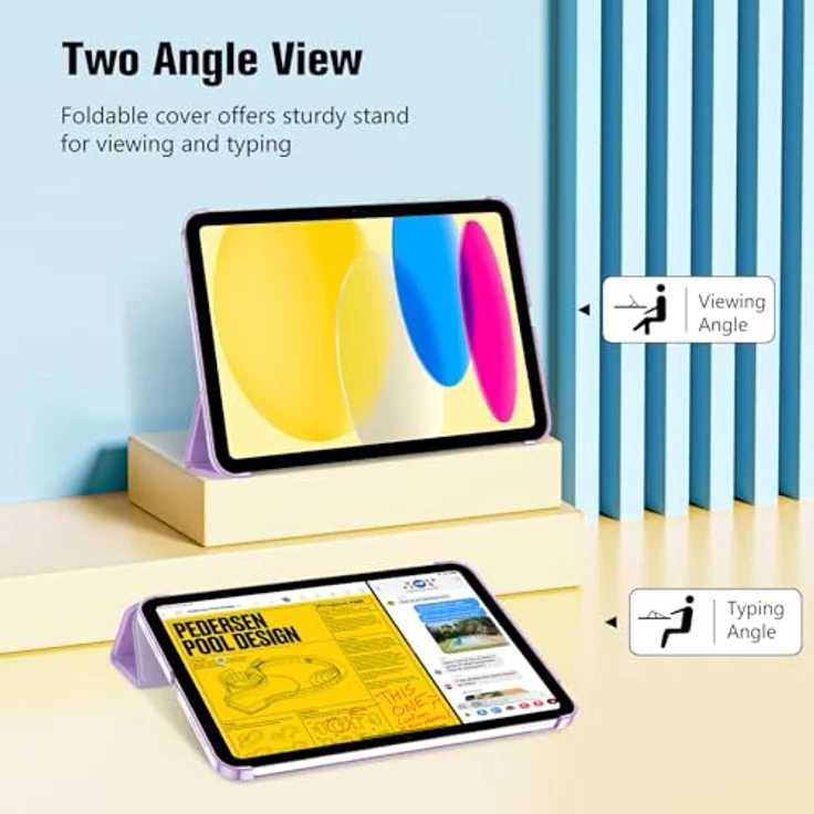 ProCase Hülle für iPad A16 11. Generation 2025 11"/ iPad 10. Generation 2022 10,9'' - Leichte, dünne Hard Schutzhülle mit Smart Cover und Auto Wake/Sleep Funktion - Violett – Bild 3