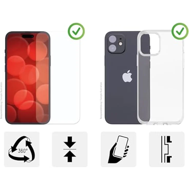 DISPLEX Panzerglas (10H) + Schutzhülle für Apple iPhone 15 Pro Max, kratzresistente Schutzfolie mit Montagerahmen – Bild 3