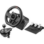 Tracer SimRacer Manual Gearbox 6 in 1 Lenkrad, Gaming Rennlenkrad mit Pedalen und Schalthebel, Kompatibel mit PC/PS4/PS3/XONE/X360/SWITCH, 270 Grad Lenkwinkel, 8 analoge Aktionsknöpfe