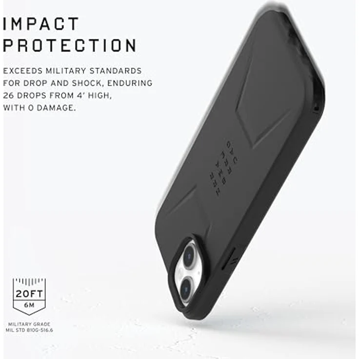 URBAN ARMOR GEAR Civilian Case kompatibel mit Apple iPhone 15 Hülle [Wireless Charging/Magnetische Aufladung kompatibel, Sturzfeste Handyhülle, Erhöhter Rand] schwarz - Preisvergleich – Bild 3